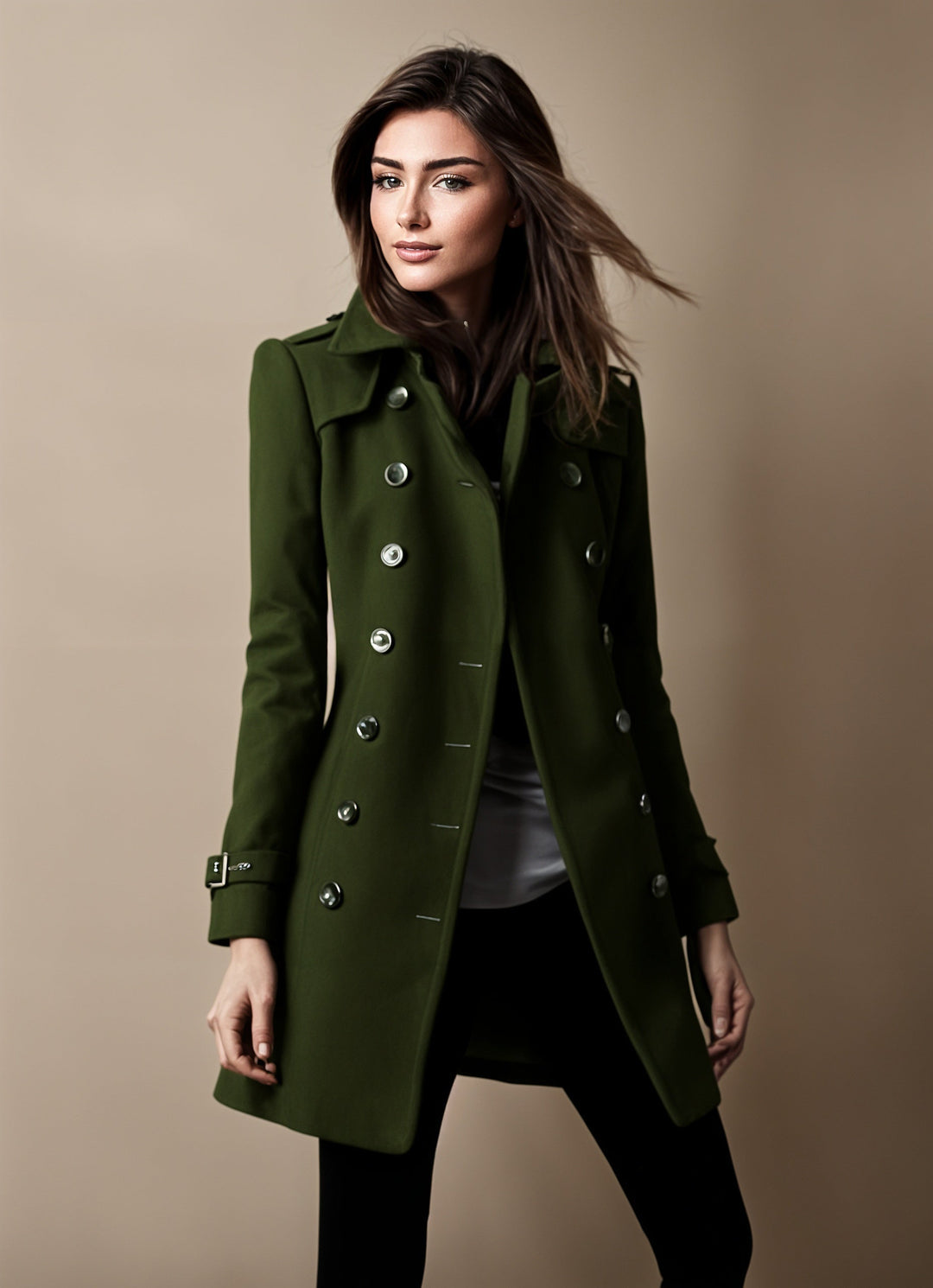 Rebecca | Elegant Double-Breasted Tailored Coat - Picela