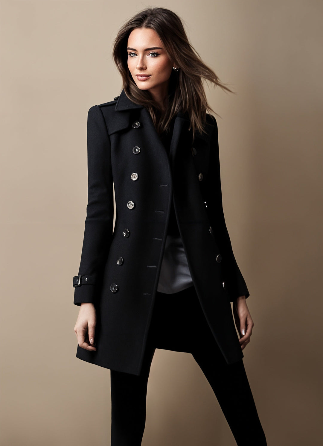 Rebecca | Elegant Double-Breasted Tailored Coat - Picela