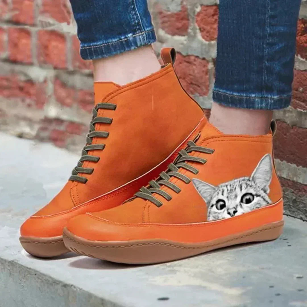 Rebecca | Stylish Cat Ankle Boots - Picela