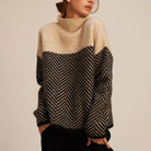 Samantha | Cozy Chevron Turtleneck Sweater - Picela