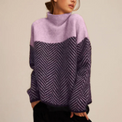 Samantha | Cozy Chevron Turtleneck Sweater - Picela