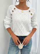 Samantha | Elegant Cable-Knit Button Sweater - Picela