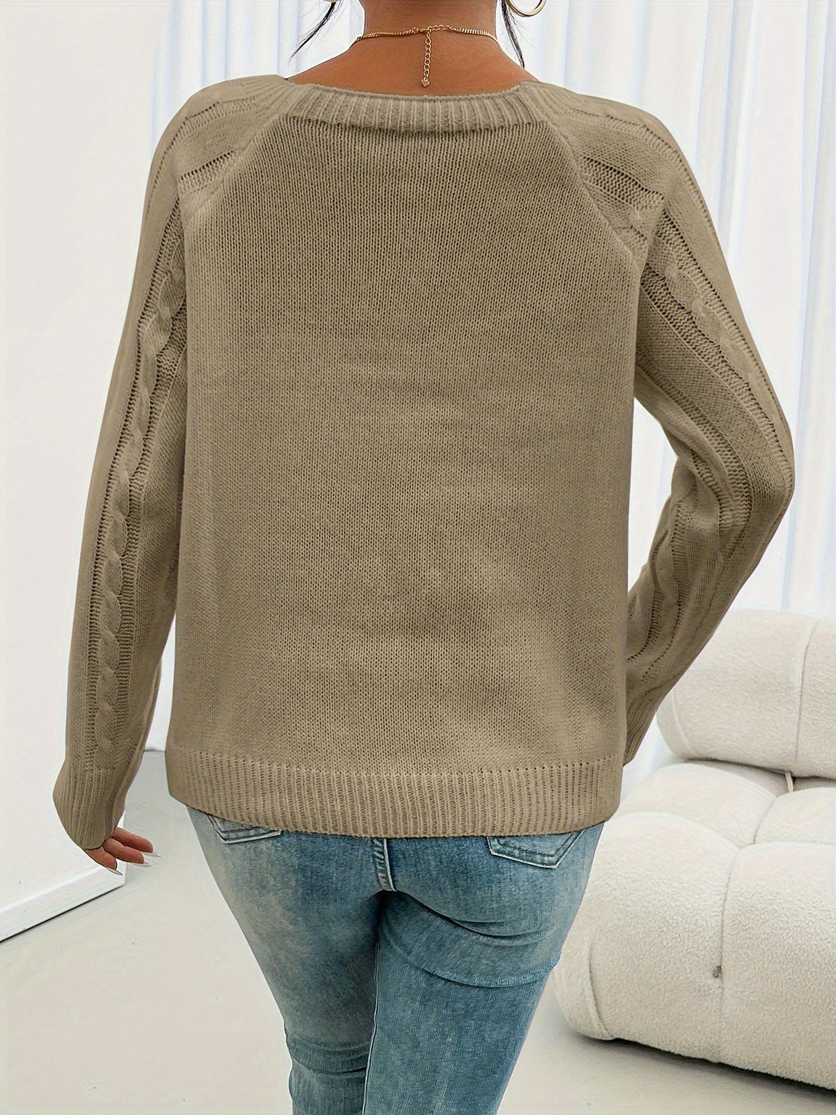 Samantha | Elegant Cable-Knit Button Sweater - Picela