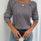 Samantha | Elegant Cable-Knit Button Sweater - Picela