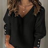 Samantha | Elegant Ribbed V-Neck Sweater - Picela