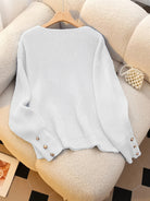 Samantha | Elegant Ribbed V-Neck Sweater - Picela