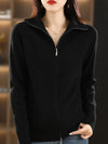 Samantha | Elegant Zip-Up Knit Cardigan - Picela