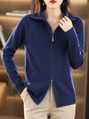Samantha | Elegant Zip-Up Knit Cardigan - Picela