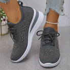 Sarah | Comfortable Knit Rhinestone Sneakers - Picela