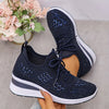 Sarah | Comfortable Knit Rhinestone Sneakers - Picela