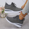 Sarah | Comfortable Knit Rhinestone Sneakers - Picela
