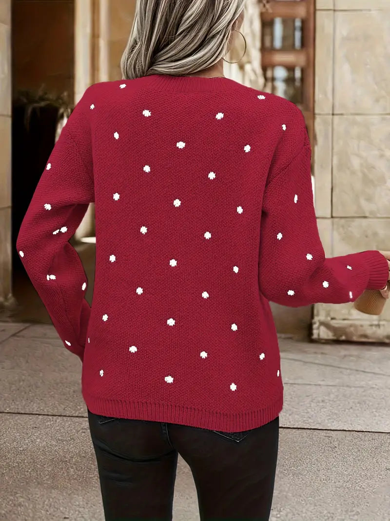 Sarah | Elegant Polka Dot Sweater - Picela