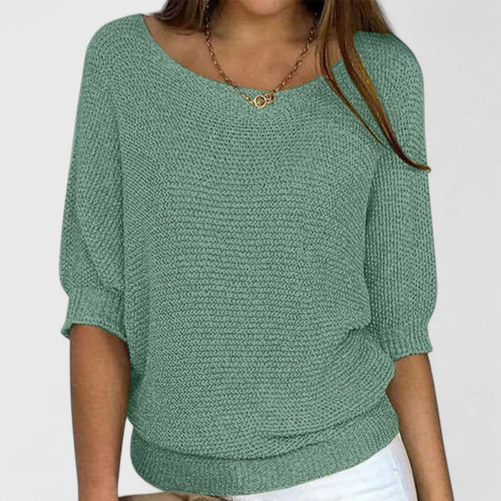 Stephanie | Elegant Batwing Knit Sweater - Picela