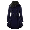 Stephanie | Elegant Fur-Collar Belted Coat - Picela