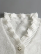 Stephanie | Feminine Ruffle V-Neck Sweater - Picela