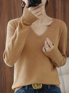 Vanessa | Elegant V-Neck Knit Sweater - Picela