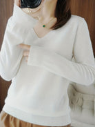 Vanessa | Elegant V-Neck Knit Sweater - Picela