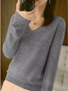 Vanessa | Elegant V-Neck Knit Sweater - Picela