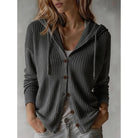 Rachel | Elegant Waffle-Knit Hooded Cardigan