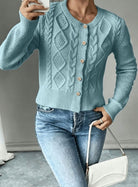 Grace | Elegant Cable-Knit Cropped Cardigan