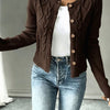 Grace | Elegant Cable-Knit Cropped Cardigan