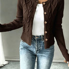 Grace | Elegant Cable-Knit Cropped Cardigan