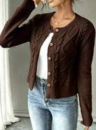 Grace | Elegant Cable-Knit Cropped Cardigan