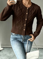 Grace | Elegant Cable-Knit Cropped Cardigan