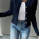 Grace | Elegant Cable-Knit Cropped Cardigan