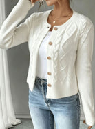 Grace | Elegant Cable-Knit Cropped Cardigan