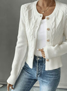 Grace | Elegant Cable-Knit Cropped Cardigan