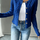 Grace | Elegant Cable-Knit Cropped Cardigan