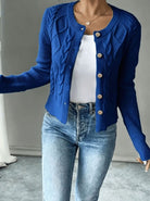 Grace | Elegant Cable-Knit Cropped Cardigan