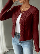 Grace | Elegant Cable-Knit Cropped Cardigan