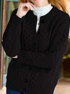 Victoria | Elegant Cable-Knit Button Cardigan