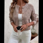 Rachel | Elegant Diamond-Knit Cropped Cardigan