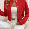 Rachel | Elegant Diamond-Knit Cropped Cardigan