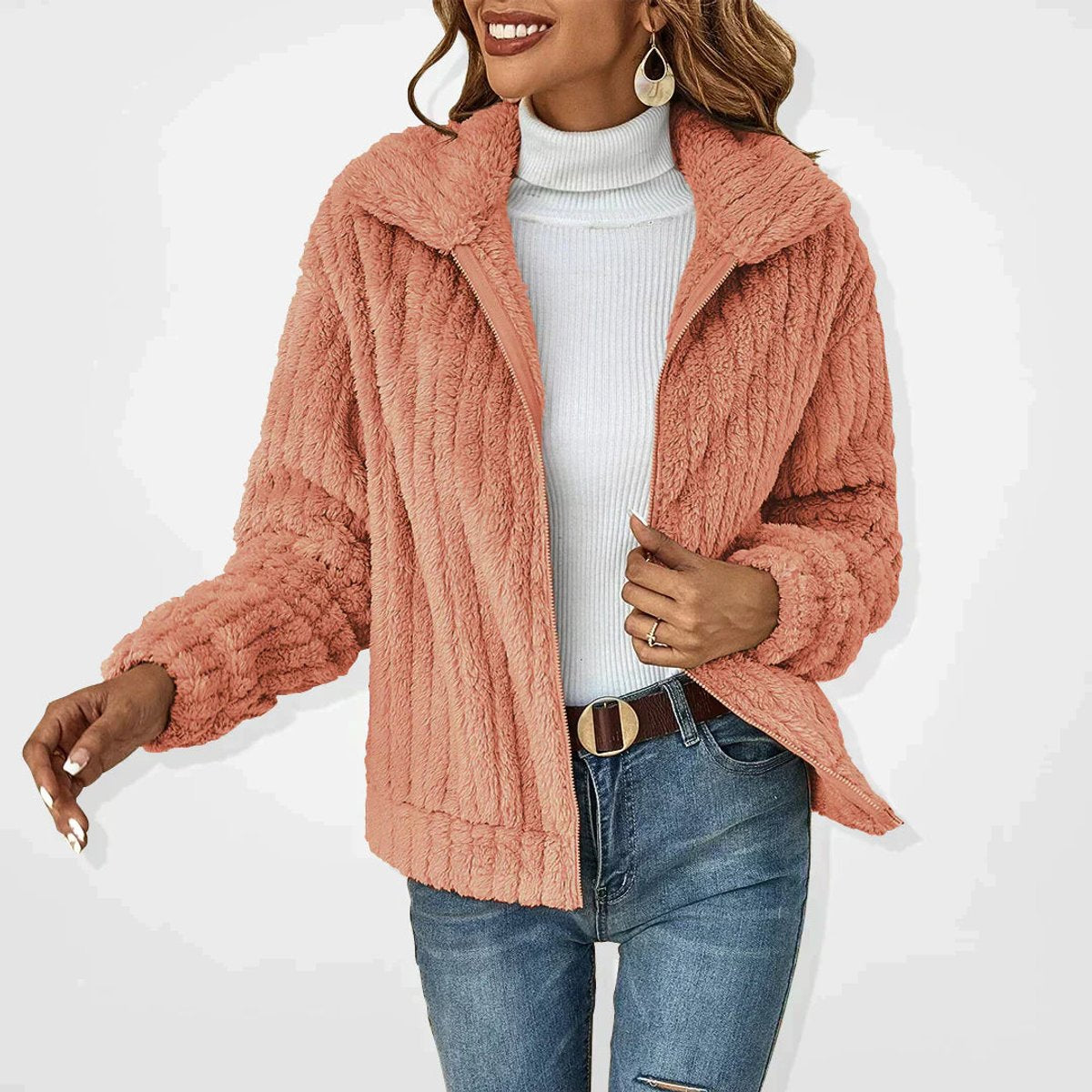 Jennifer | Cozy Sherpa Zip-Up Jacket
