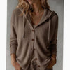 Harper | Elegant Hooded Waffle-Knit Cardigan