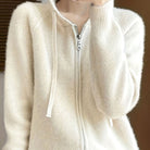 Michelle | Elegant Hooded Zip Cardigan
