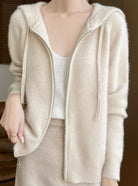 Michelle | Elegant Hooded Zip Cardigan