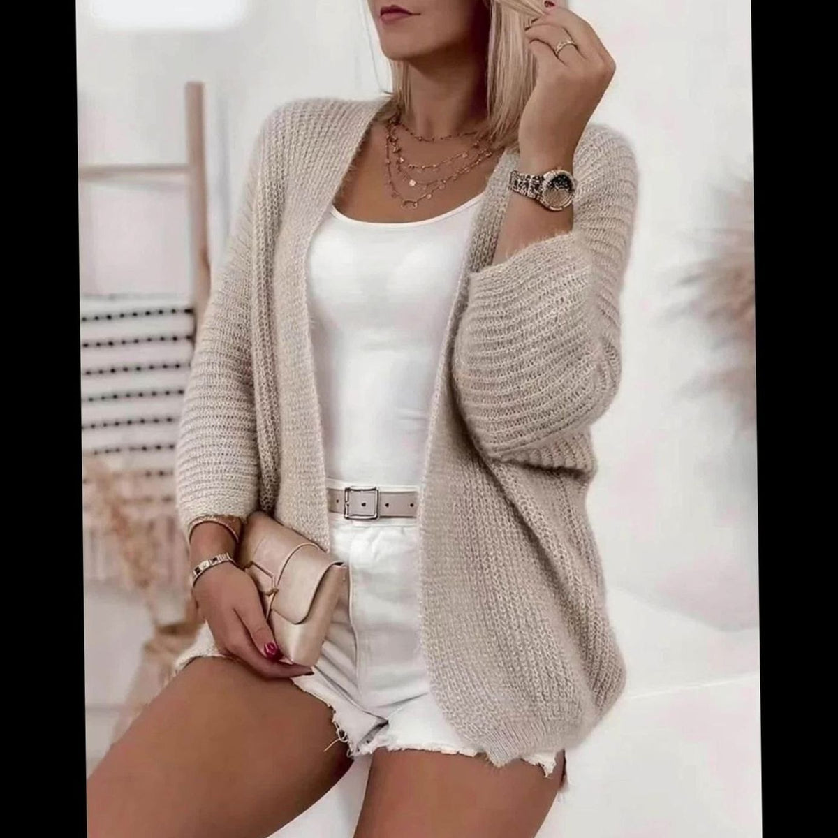 Rebecca | Elegant Open-Front Knit Cardigan