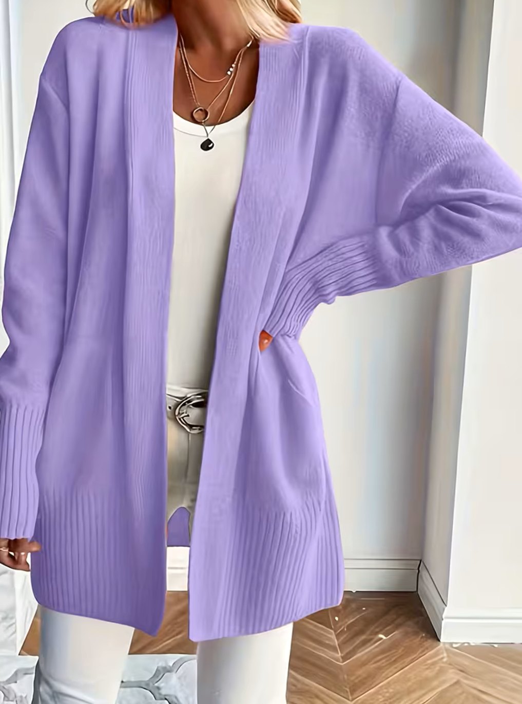 Lauren | Elegant Draped Batwing Cardigan
