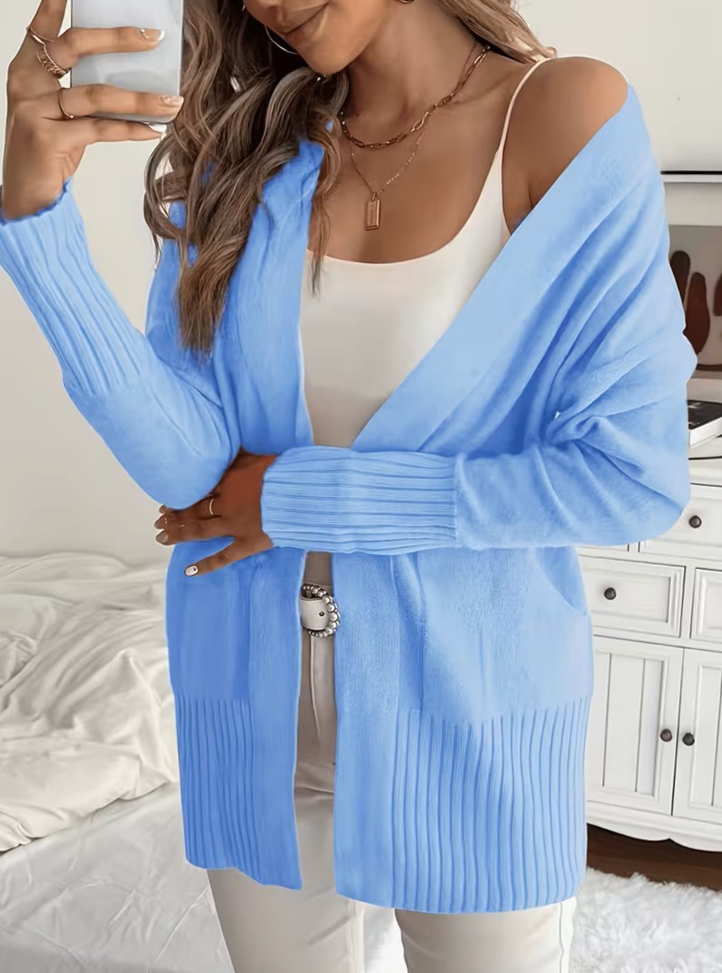 Lauren | Elegant Draped Batwing Cardigan