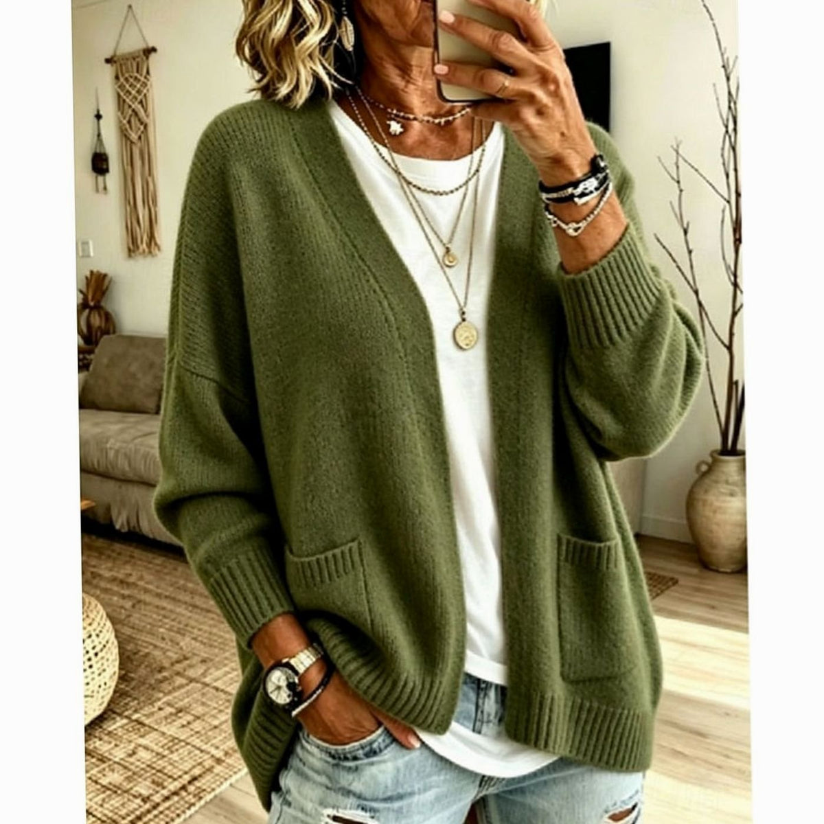 Danielle | Elegant Oversized Pocket Cardigan