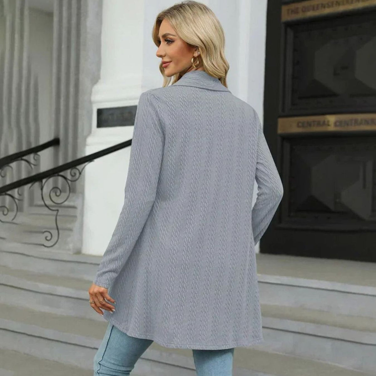 Amanda | Elegant Textured Open-Front Cardigan