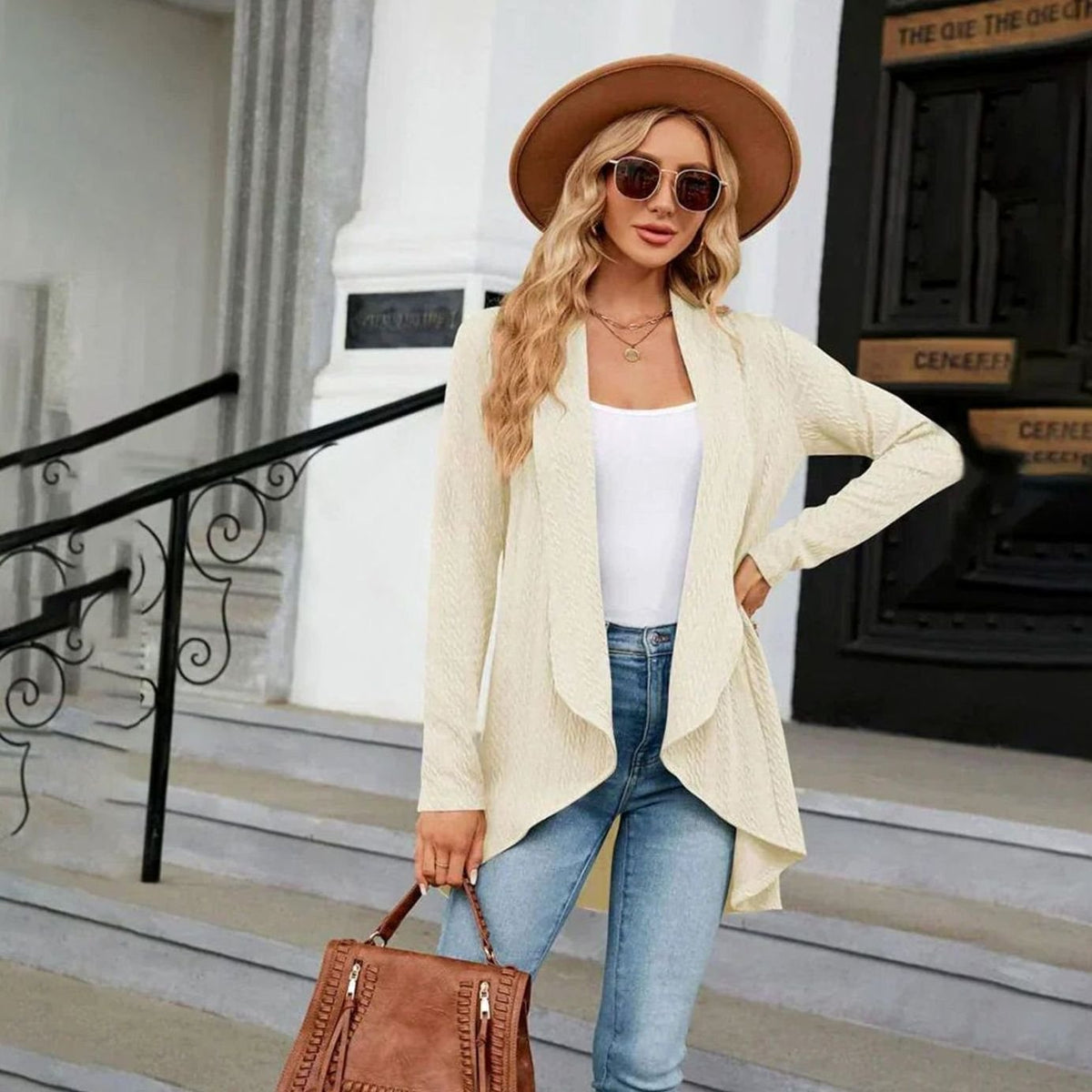 Amanda | Elegant Textured Open-Front Cardigan