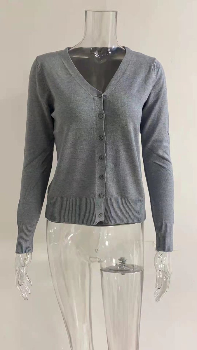 Olivia | Elegant V-Neck Knit Cardigan